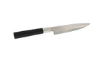 KAI Wasabi Black Juego de cuchillos 3 piezas - Cuchillo multiusos de 10 cm, Cuchillo multiusos de 15 cm, Santoku de 16,5 cm - Acero inoxidable 6A/1K6 pulido 58 (±1) HRC - Mango de polipropileno negro