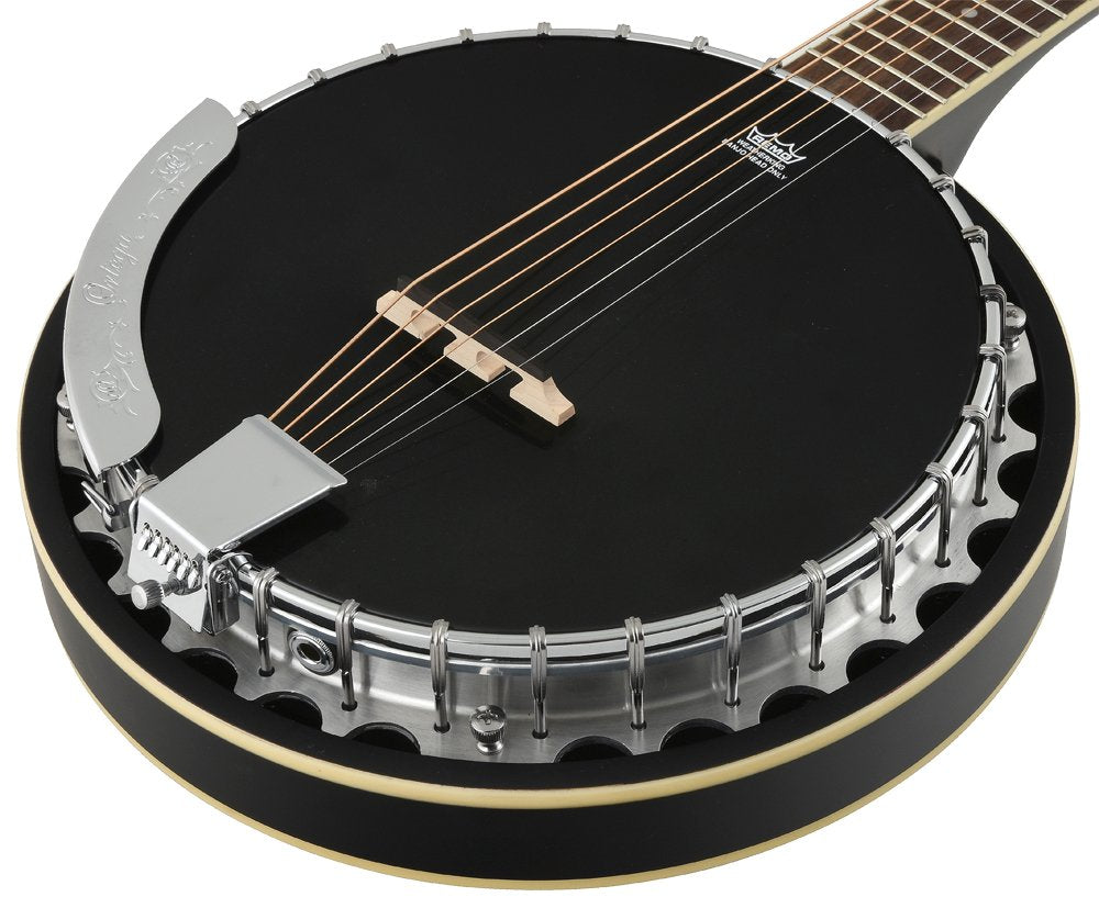 Ortega Banjo Raven Series 6-String Incluye funda y sistema Pickup Negro Incluye funda OBJE3506-SBK