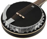 Ortega Banjo Raven Series 6-String Incluye funda y sistema Pickup Negro Incluye funda OBJE3506-SBK