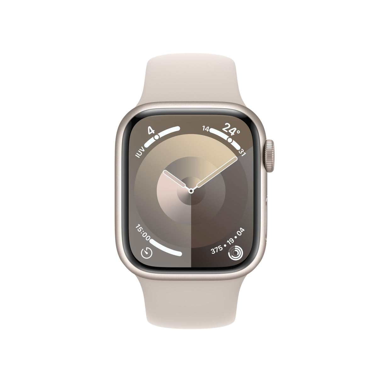 Apple Watch Series 9 [GPS + Cellular] Smartwatch con Caja de Aluminio en Blanco Estrella de 41 mm y Correa Deportiva Blanco Estrella - Talla S/M. Monitor de entreno, App Oxígeno en Sangre