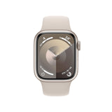 Apple Watch Series 9 [GPS + Cellular] Smartwatch con Caja de Aluminio en Blanco Estrella de 41 mm y Correa Deportiva Blanco Estrella - Talla S/M. Monitor de entreno, App Oxígeno en Sangre