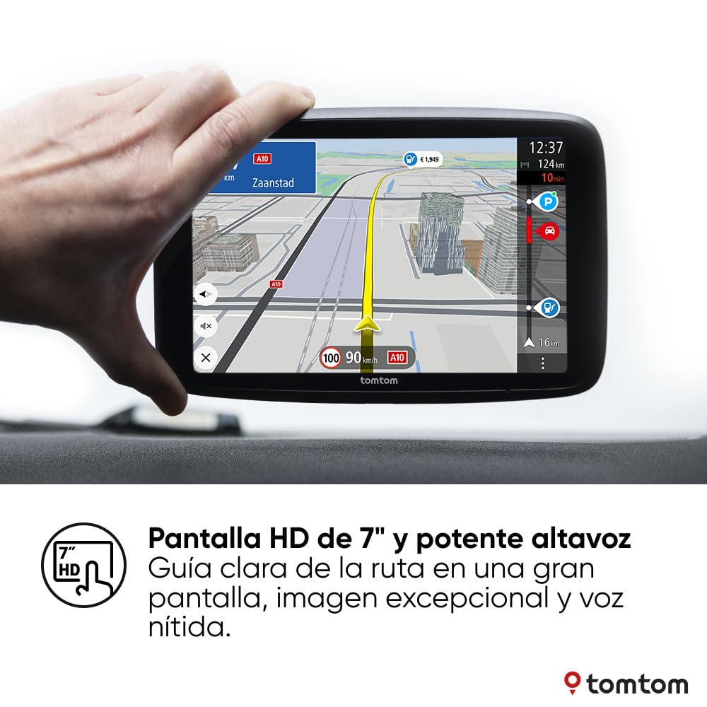 TomTom GPS para Coche Go Superior (7 Pulgadas, Estado del tráfico y alertas de radares Gracias a TomTom Traffic, mapas del Mundo, actualizaciones rápidas Mediante WiFi, Precio del Combustible)