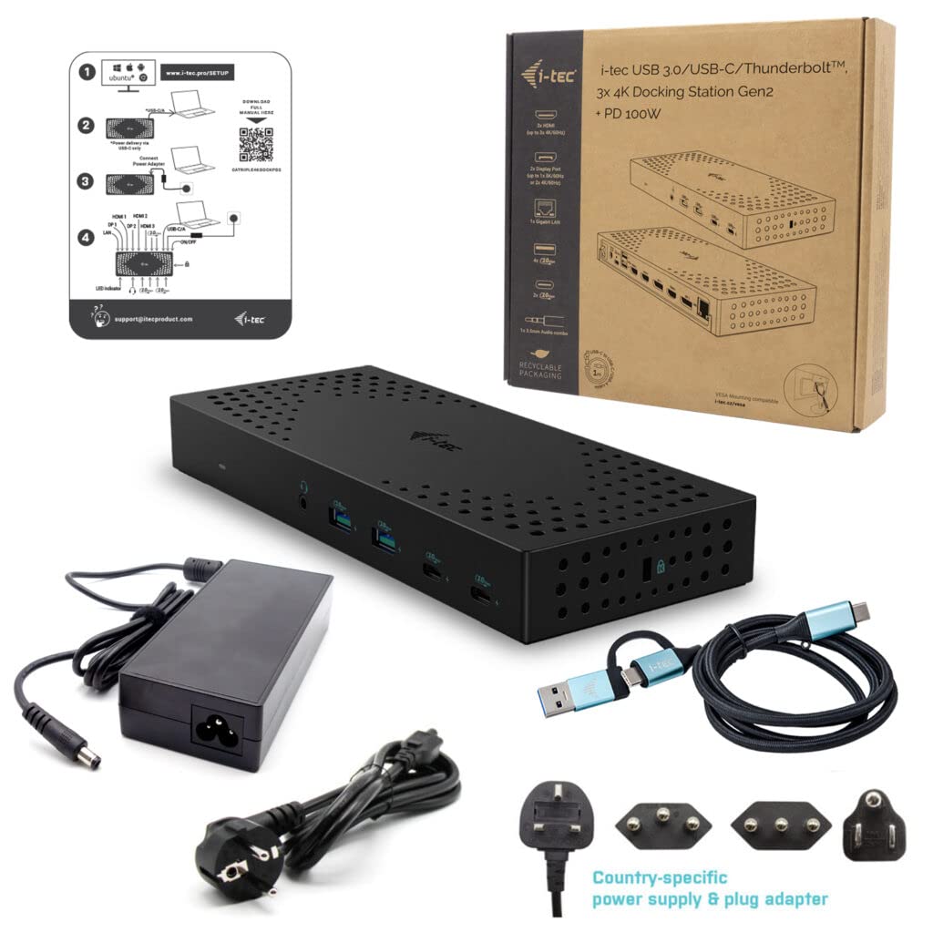 Hub USB i-Tec CATRIPLE4KDOCKPD2