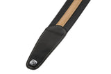 GEWA Correa para guitarra serie Prestige, cuero auténtico, ancho 65 mm, largo 103-139 cm, Cierres de seguridad: cromados, negro perforado/marrón, negro punteado/marrón claro, hechos a mano en Europa