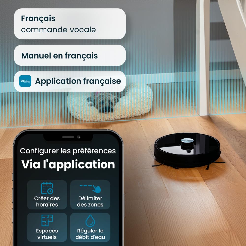 EZICLEAN Robot Aspirador Conectado con Base aspirante I-BOT Z7 Smart