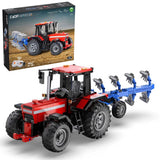 Cada Master - Tractor con apero - De Color Rojo- Set de construcción Premium - con R/C y Control por App - 1675 Piezas - 8+ - (DeQube 927DE61052)