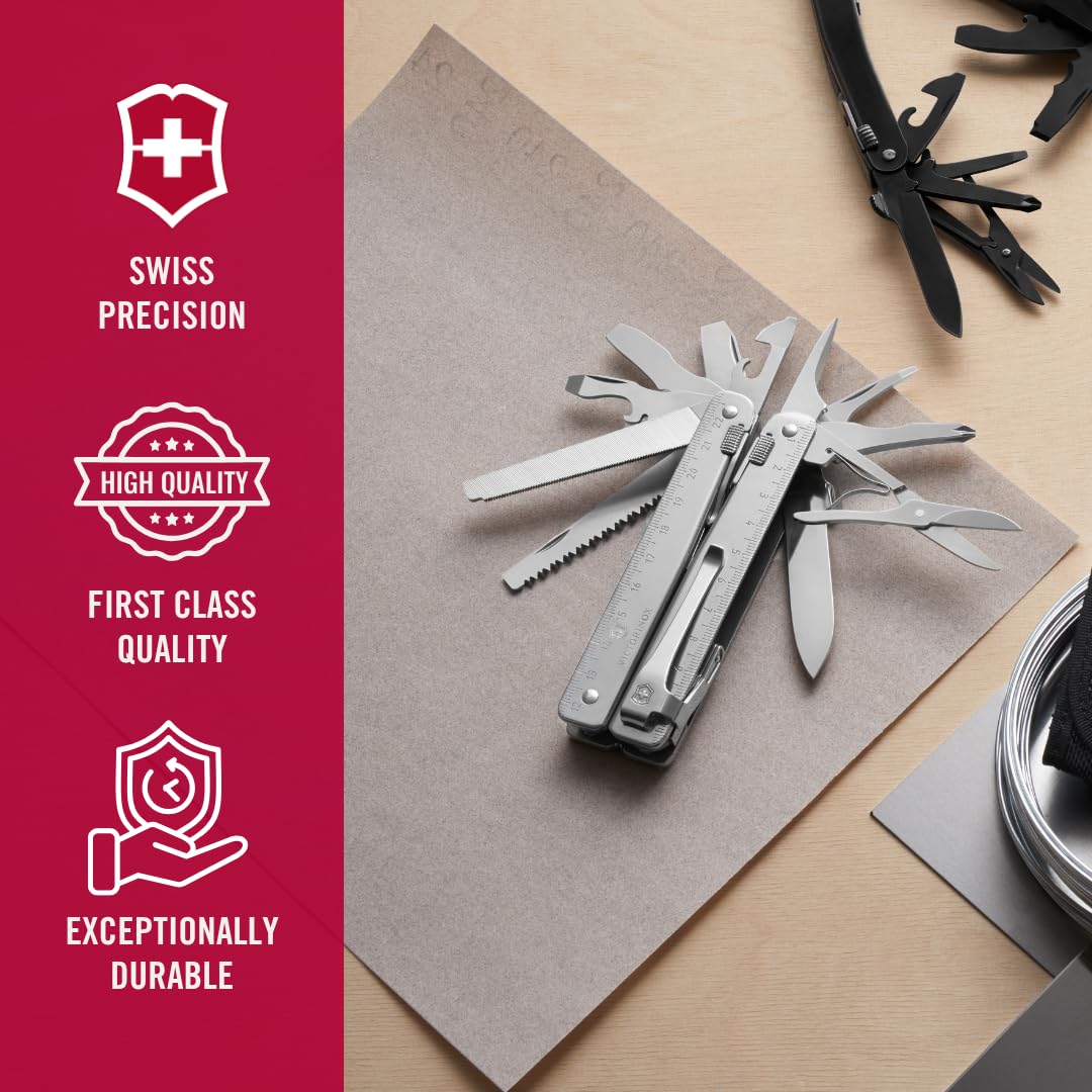 Victorinox Swiss Tool, Multiherramienta de Bolsillo Suiza, Multifunción, 26 Funciones, Alicate multiuso de punta fina, Bloqueable