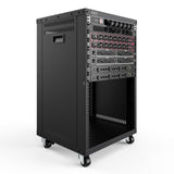 DIGITUS DN-48001 - Rack de Audio - 19 Pulgadas - 16U - Rack de Equipo Universal - para Accesorios de Audio y vídeo - Sin Montar - Carga máxima 136 kg - con Ruedas - Negro
