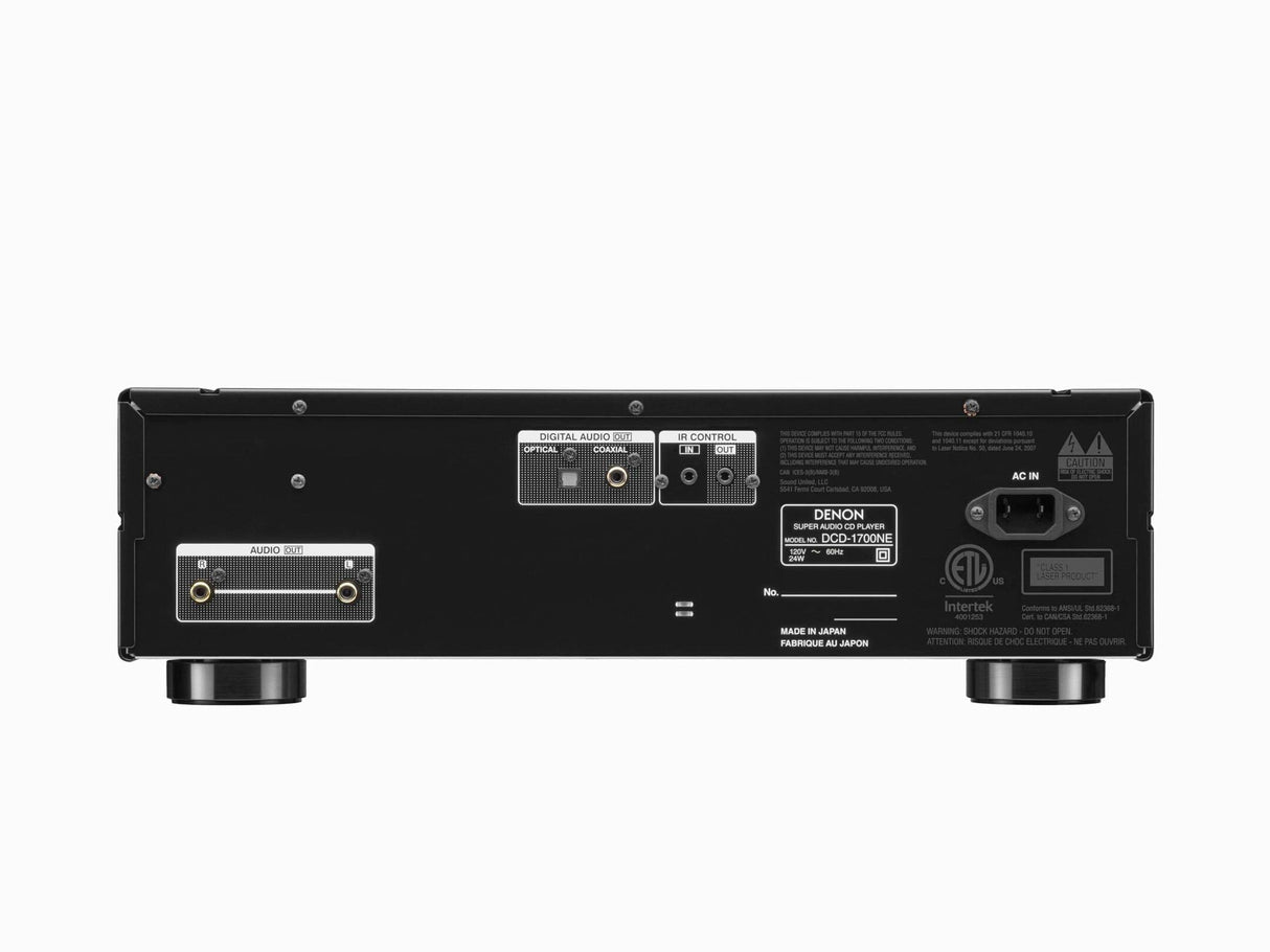 Denon DCD-1700NE - Reproductor de CD/SACD, convertidor D/A de ultra precisión de 192 kHz/32 bits, diseño resistente a las vibraciones, soporta archivos DSD, FLAC y WAV, modo directo puro, 2 salidas de