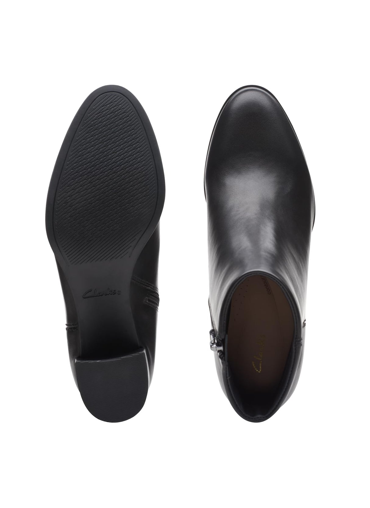 Clarks Freva55 Zip, Botas Modelo Chukka Mujer, Piel Negra, 40 EU
