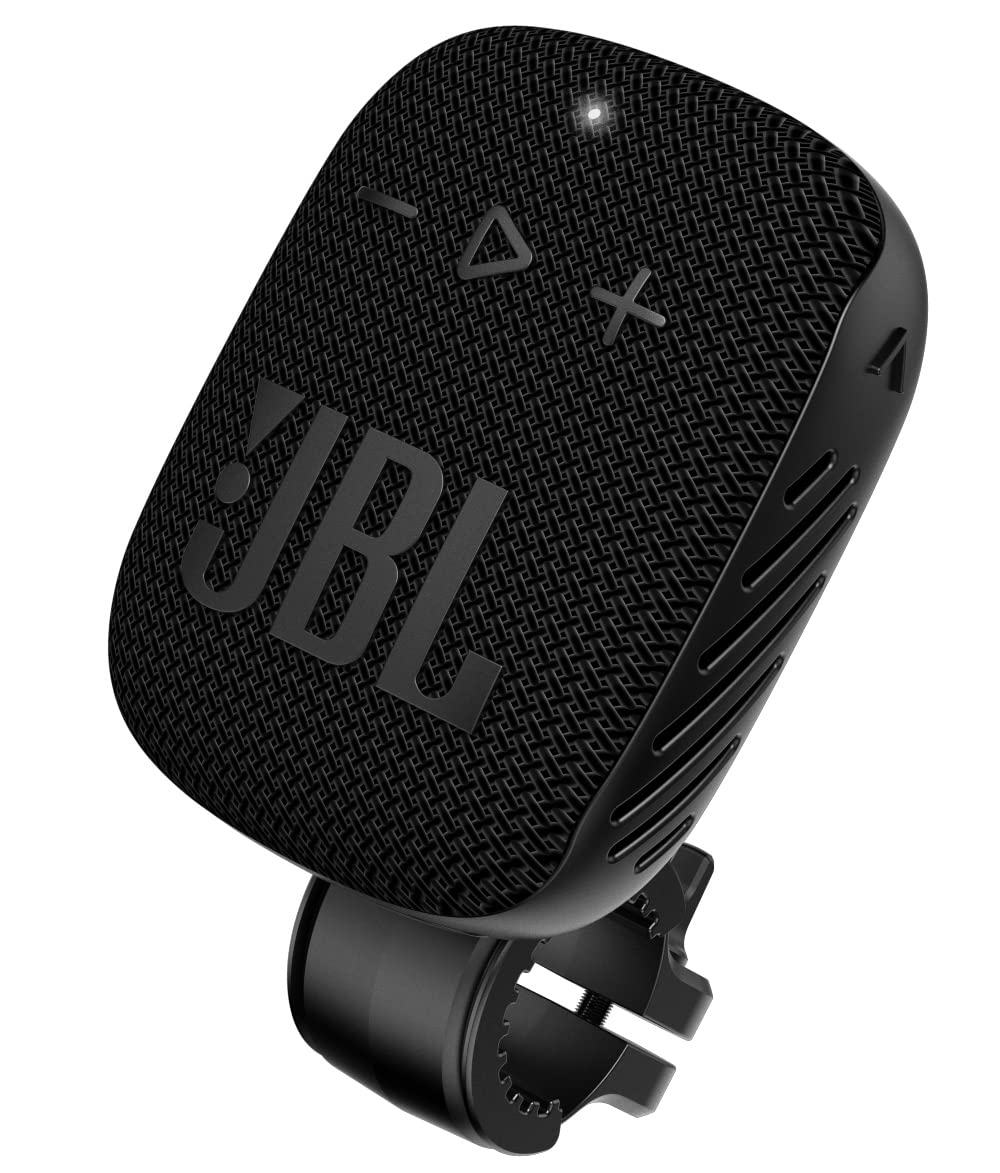 JBL Box Wind 3S - Mini Altavoz Bluetooth potente portátil con refuerzo de graves de Harman Kardon, caja de música con pinza para bicicleta y scooter - IP67 resistente al agua