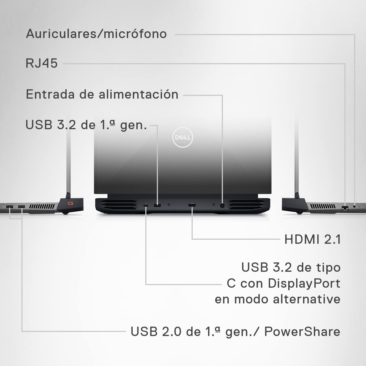 DELL G15 5511- Ordenador Portátil Gaming de 15.6'' FullHD 120Hz (Intel Core i5-11260H, 8GB RAM, 512GB SSD, NVIDIA GeForce RTX 3050, Ubuntu Linux) Negro - Teclado retroiluminado QWERTY español