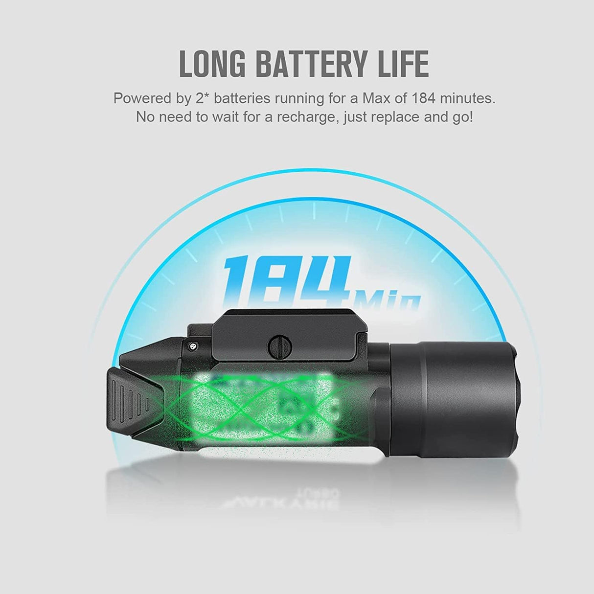 OLIGHT Valkyrie Turbo Linterna Táctica de Alta Potencia 250 Lúmenes 530 Metros Compatible con Raíles para la Iluminación Actividades Deportivas(Negro)