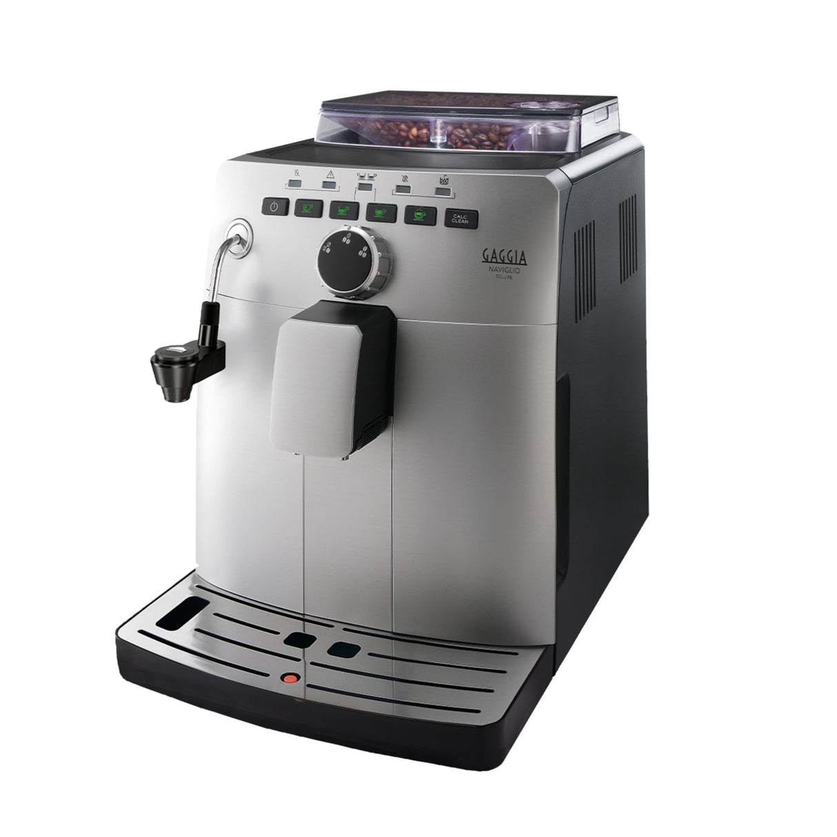 Gaggia HD8749/11 Naviglio Deluxe - Cafetera Automática, para Espresso y Cappuccino, Café en Grano, 1,5 L, 100% Made in Italy 15 Bar, 1850 W, 230V, Plata, 100% Made in Italy