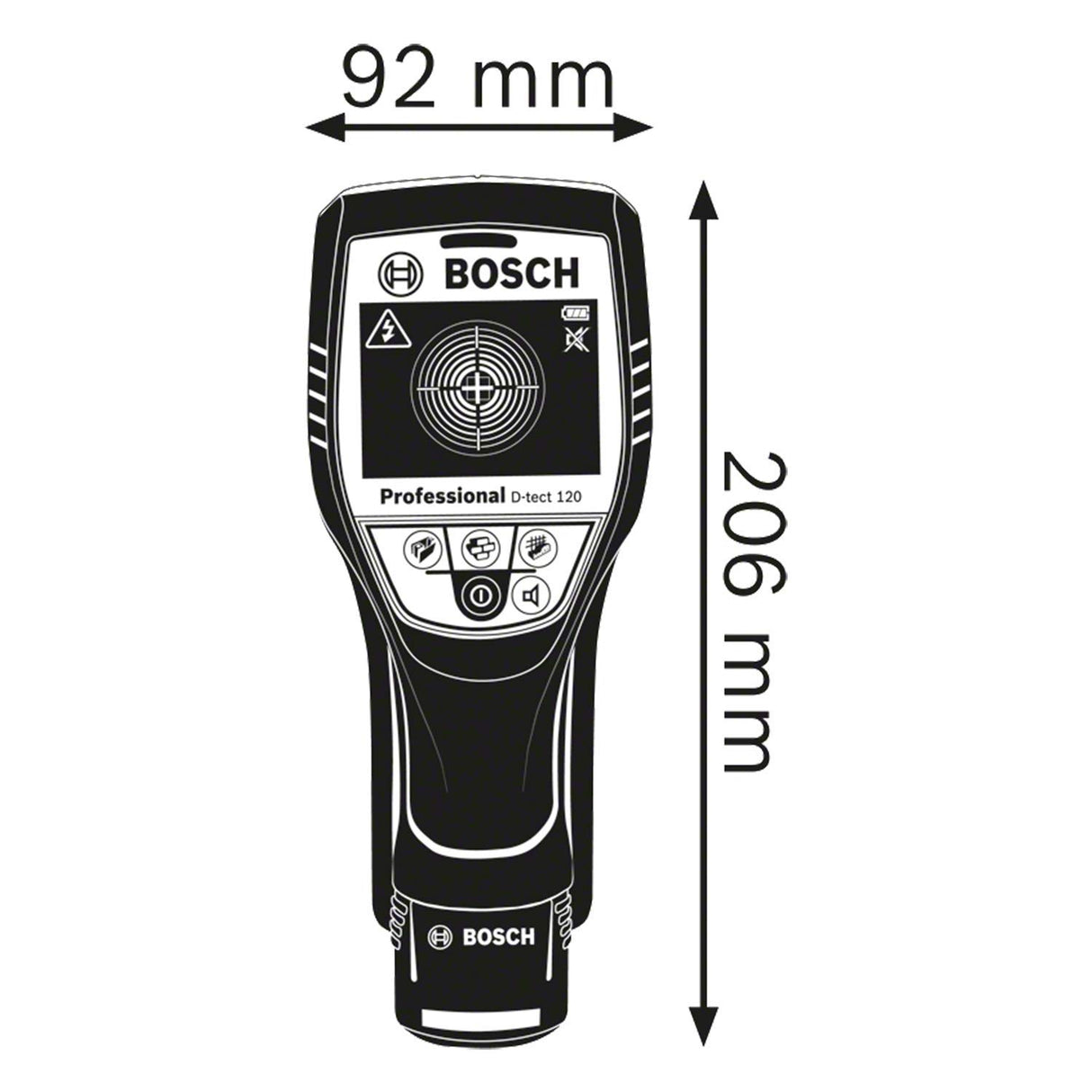 Bosch Professional Sistema 12V Detector de pared D-tect 120 (1 batería 12V + cargador, profundidad máx. 120 mm, en L-BOXX)