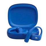 JBL Endurance Zone Auriculares Deportivos inalámbricos Abiertos True Wireless, diseño ergonómico de Gancho, OpenSound, 32 h de autonomía, Resistencia IP68, Google Finder, Azul