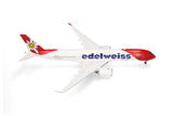 herpa Avión en Miniatura Edelweiss Air Airbus A350-900 – HB-IHF PIZ Bernina, a Escala 1:200, Pieza de colección, Modelo sin Base, plástico