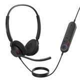 Jabra Engage 40 Auriculares Estéreo con cable, Inline Call Control, 2 micrófonos, cancelación de ruido, ultraligero, cable USB-A, Certificado para MS Teams, funciona con todas las plataformas, Negro