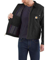 Carhartt, Hombre, Detroit Chaqueta En Lona De Algodón Con Forro Cálido, Ajuste Ligeramente Holgado, Negro, L