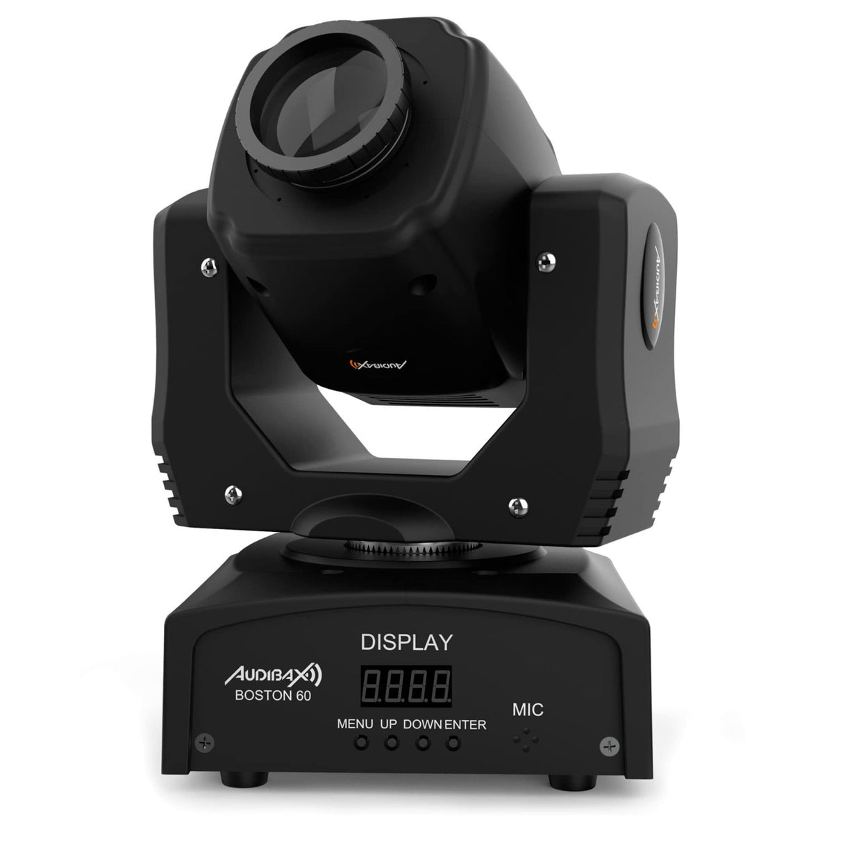 Audibax Boston 60 - Cabeza Móvil LED Spot de 60W - Luz LED DMX para Discoteca - Foco Profesional Móvil - 1 Luz Blanca Spot y 7 Colores - Flash con Múltiples Modos de Control - Iluminación de Escenario