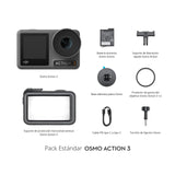 DJI Pack Estándar Osmo Action 3 - Cámara de acción 4K, FOV superamplio, HorizonSteady, soporte vertical de liberación rápida, sumergible a 16 m, dos pantallas táctiles