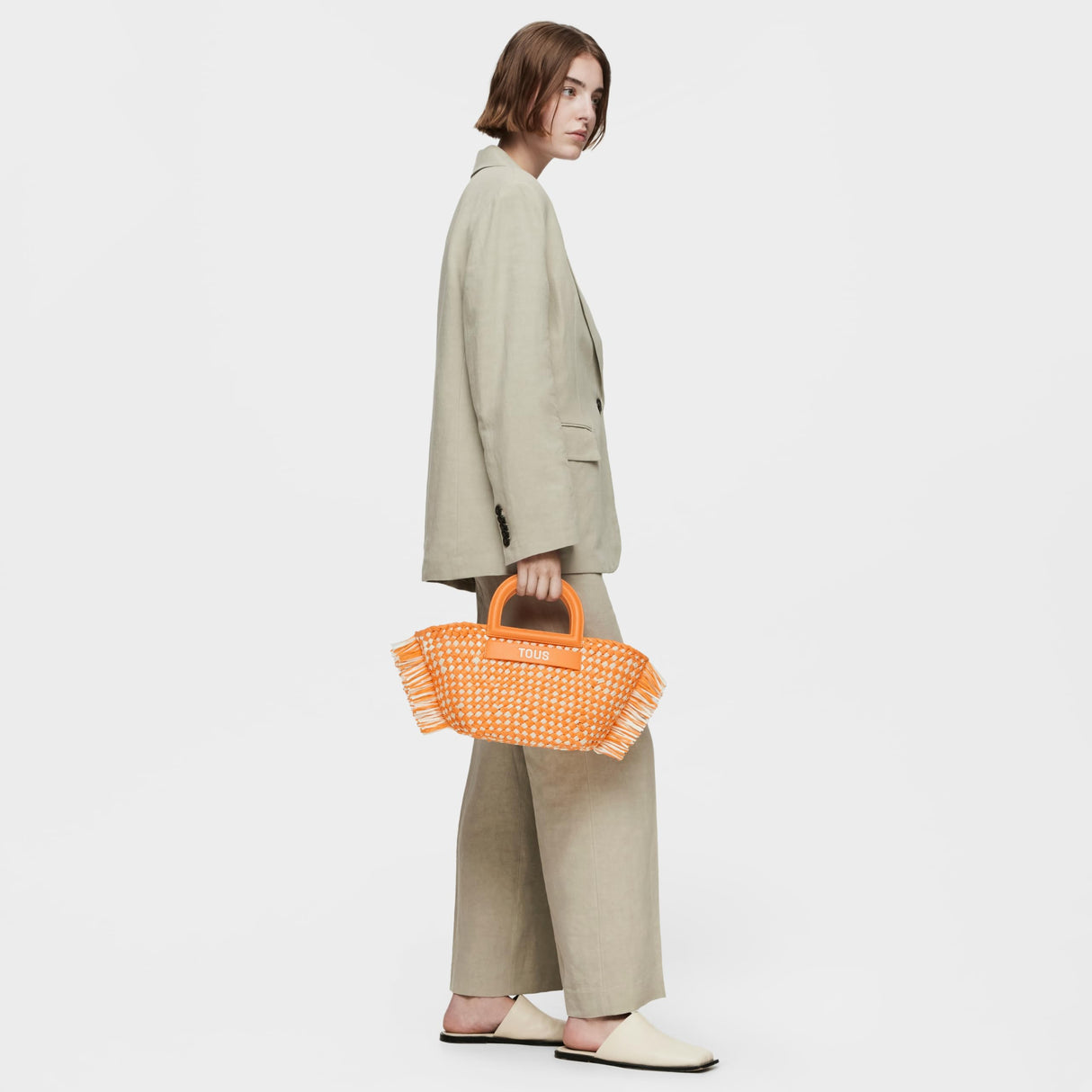 TOUS Dora, Bolso de Mano para Mujer, Naranja Claro