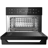 Bakaji Horno freidora de aire caliente, capacidad de 30 litros, 1800 W, freidora seca sin aceite, con pantalla táctil, 18 programas, función de doble cocción, temporizador, regulación de temperatura,
