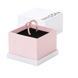 Pandora Timeless Anillo con diseño de corazón chapado en oro rosa de 14 quilates con cristal rosa orquídea y elegante circonita cúbica rosa fantasía, talla 56