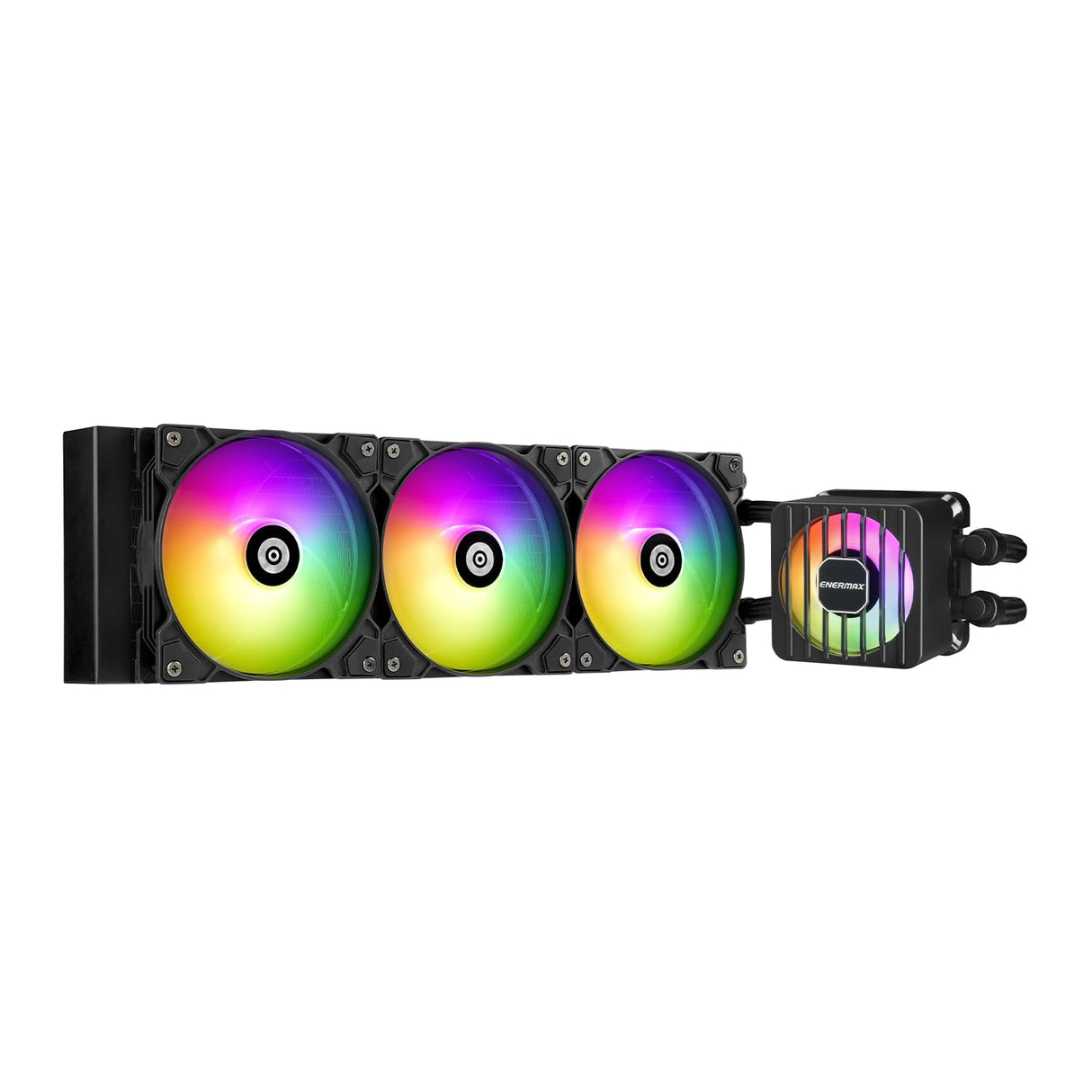 ENERMAX LIQMAXFLO 360mm Refrigeración Líquida CPU AIO - Bomba de Doble Cámara de Alto Rendimiento - ARGB VRM Ventilador - 400W+ TDP - 3x 120 PWM ARGB Silencio Ventilador - LGA 1700 y AM5/AM4 - Negro