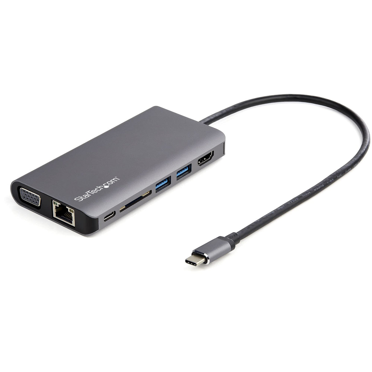 StarTech.com Adaptador Multipuertos USB-C - Mini Docking Station de Viajes USB Tipo C HDMI 4K o VGA 1080p - Hub Ladrón 3x USB - SD - GbE - Audio - PD de 100W - para Portátil o Tablet (DKT30CHVAUSP)