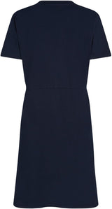 Tommy Hilfiger Vestido Tipo Camiseta de Algodón para Mujer, Azul (Dark Night Navy), XXL