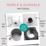 Béaba - Babycook Neo - Máquina de alimentos para bebés - 6 en 1: Procesador de alimentos, licuadora y cocina - Cocina al vapor suave - Comida casera rápida para bebés - Cuenco de vidrio - Recipiente