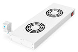 DIGITUS Ventilador 19 pulgadas 1U - Montaje en rack o en techo - Para armarios VarioFLEX - 2x - Termostato - Gris