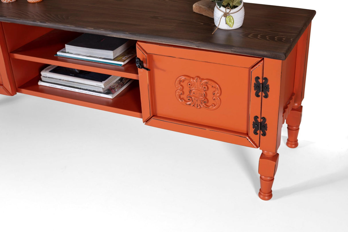 Hanah Home Soporte de televisión, MDF, Naranja, Talla única
