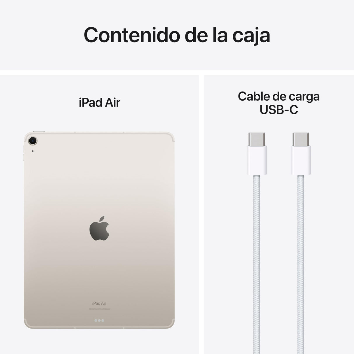 Apple iPad Air de 13 Pulgadas (M2): Pantalla Liquid Retina, 128 GB, cámara Frontal de 12 Mpx en Horizontal y Trasera de 12 Mpx, Wi-Fi 6E y 5G con eSIM, autonomía de Sol a Sol - Blanco Estrella