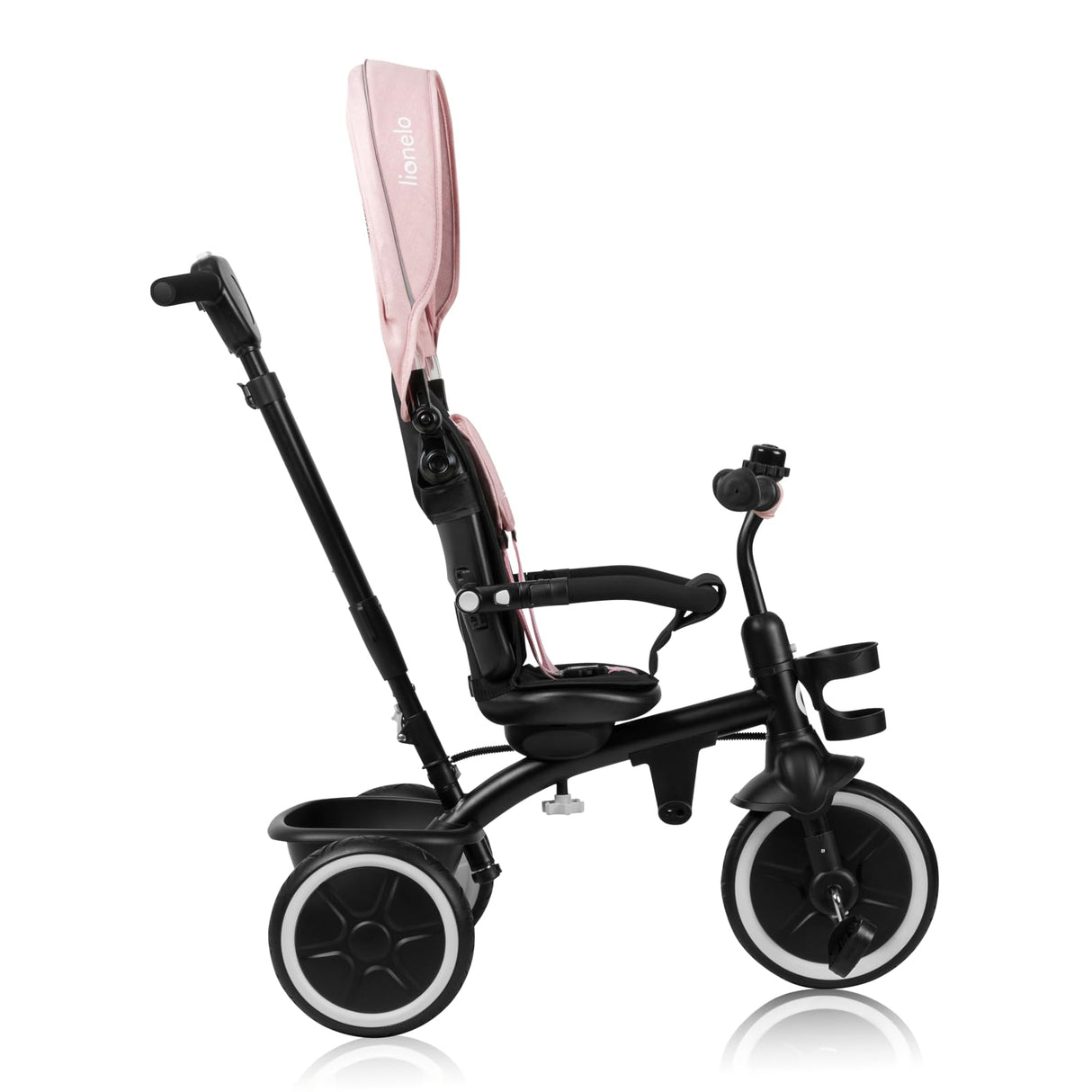 LIONELO Berry Triciclo Multifuncional de Paseo Silla de Paseo de 9 Meses a 5 años a 25 kg Ruedas Grandes de PU, Triciclo Asiento Giratorio 360° Montaje sin Herramientas