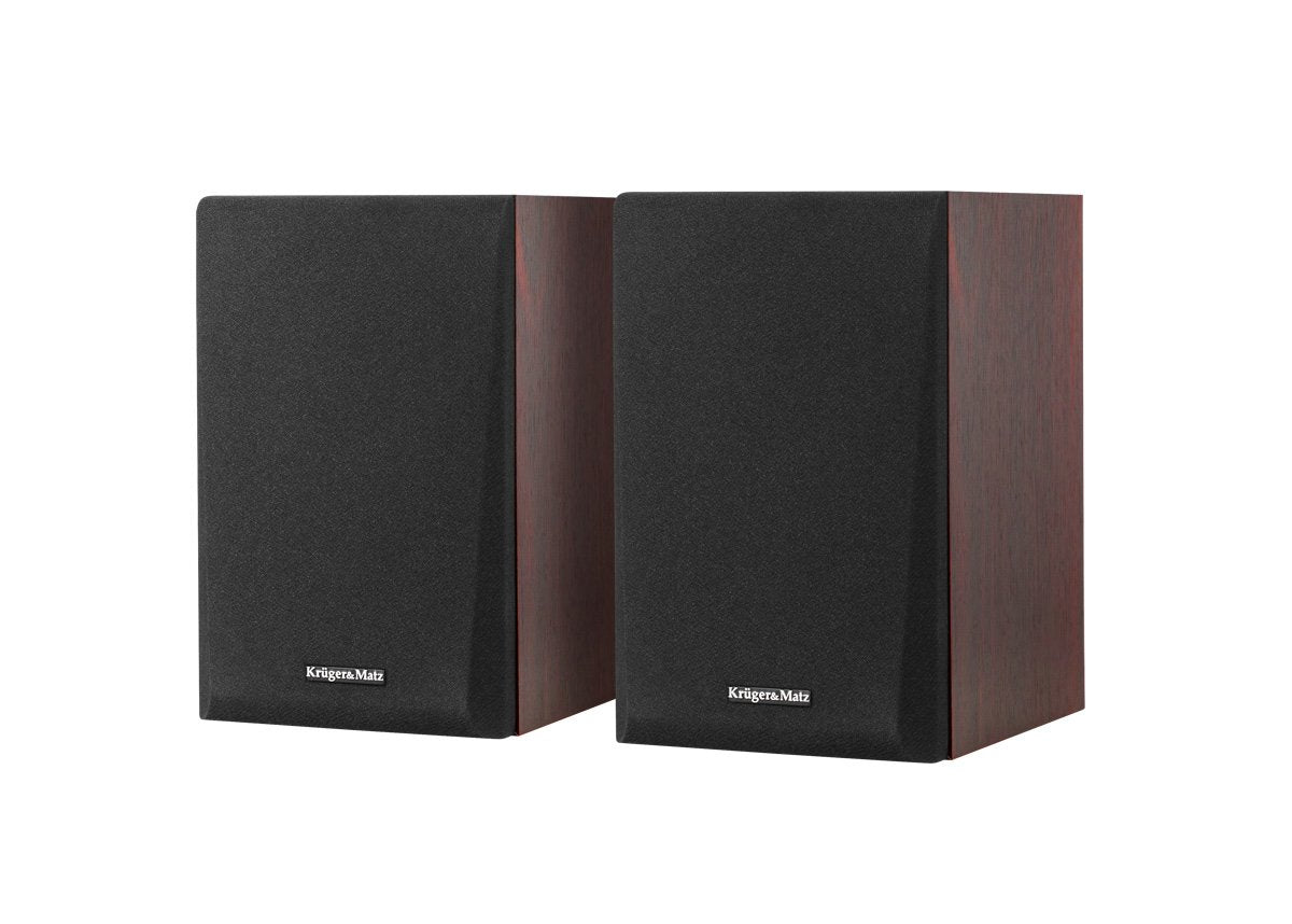 Krüger& Matz km0538 Activa – Altavoces de estantería 2.0 Spirit, Bluetooth furniertes Madera/Marrón