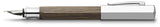 Faber-Castell Ondoro 147581- Pluma Estilográfica con Cuerpo en Madera de Roble Ahumado de Color Marrón - Forma Hexagonal - Plumín de Acero Inoxidable - Trazo F