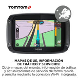 TomTom GPS para motocicletas Rider 500 (4,3 pulgadas con carreteras montañosas, actualizaciones mediante Wi-Fi, info tráfico en tiempo real, Radares de tráfico, 49 mapas)