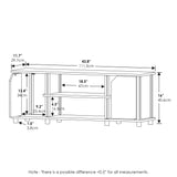 Furinno Brahms - Mueble de televisor con estantes y almacenamiento, color roble francés y negro