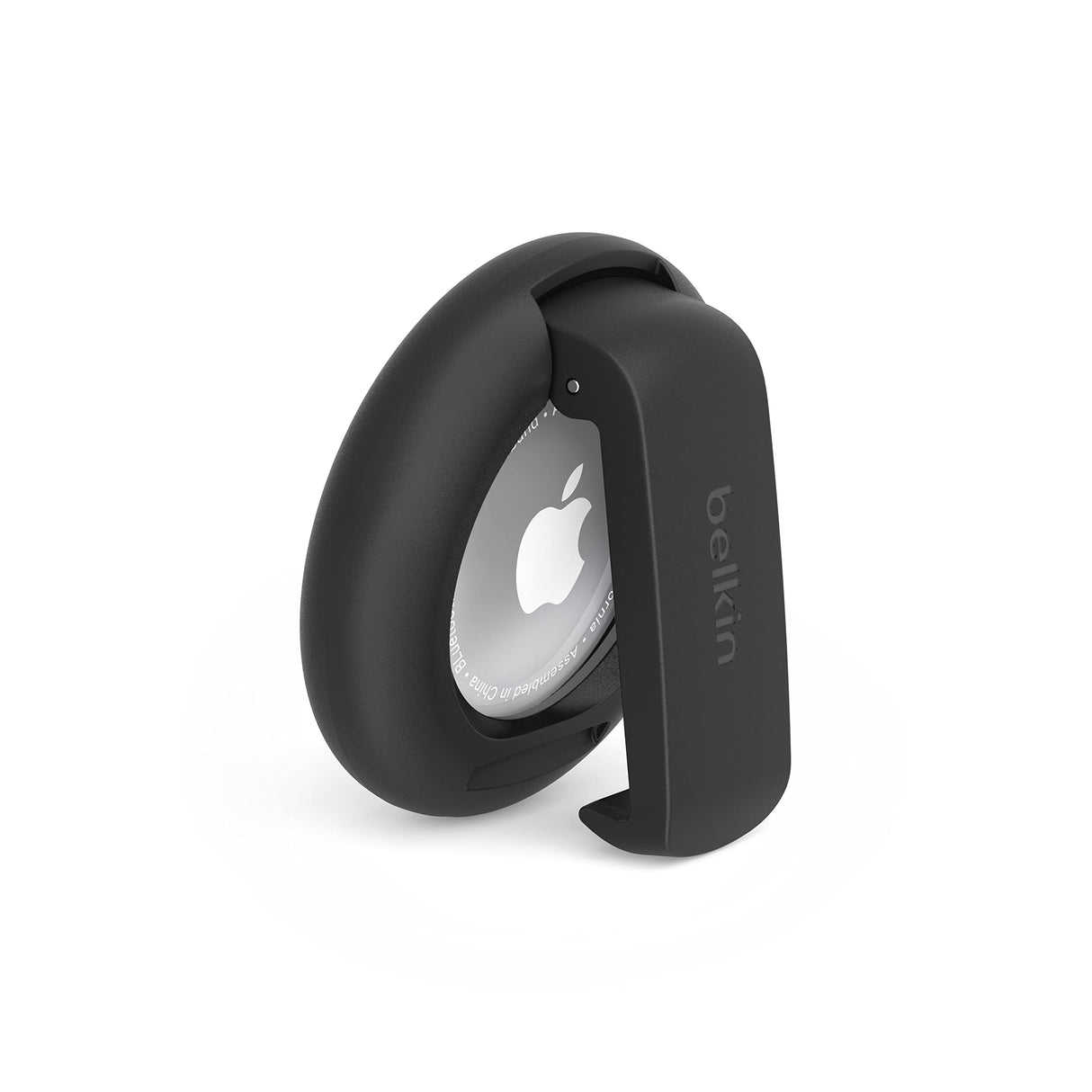 Belkin Funda para Apple Airtag con Clip, Carcasa Protectora Secure Holder con Llavero, Anillo con Llavero para Air Tag con Cobertura Antiarañazos, Negra