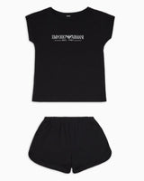 Emporio Armani Short Pajamas Set Juego de Pijama, Negro, S para Mujer