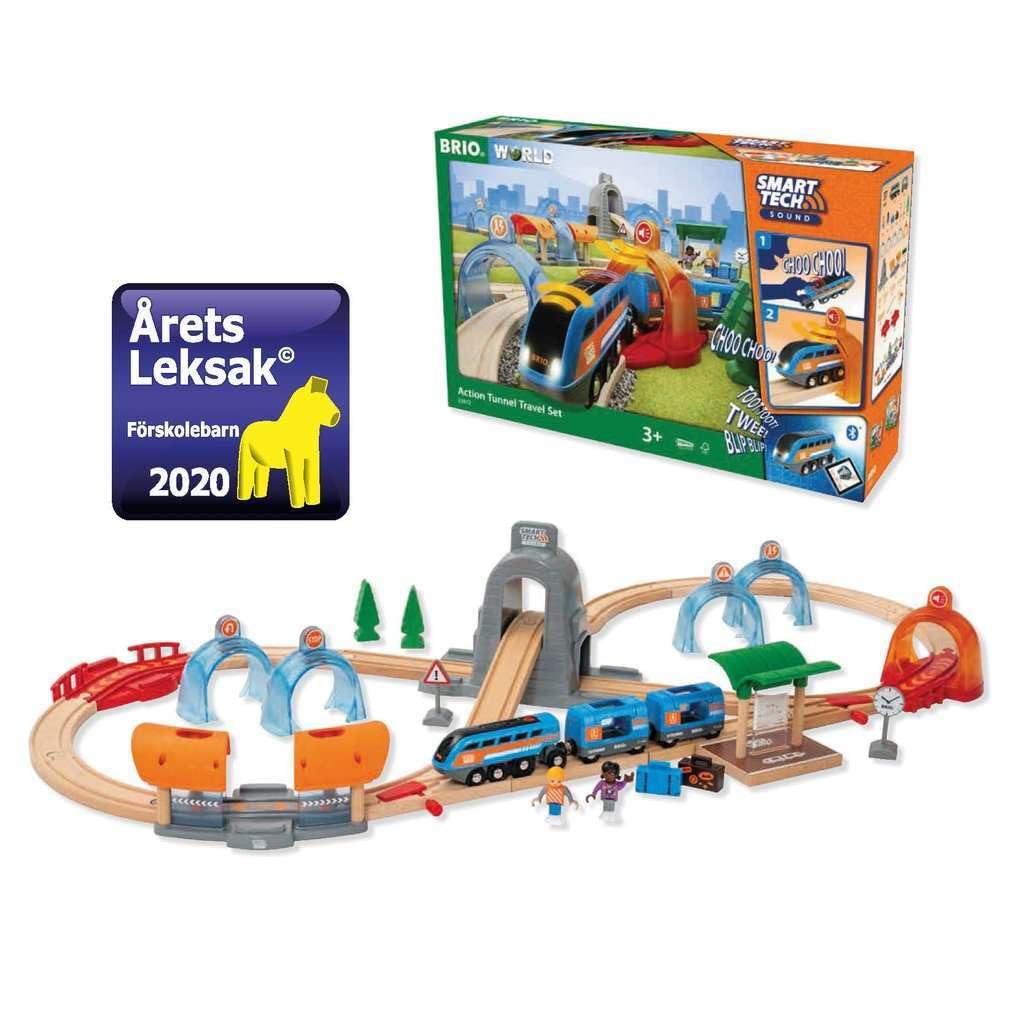 BRIO Set ferroviario con túneles de acción Smart Tech