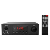 Wiibo AMP 100 - Amplificador HiFi - Conexión Bluetooth - Entrada USB - Respuesta Lineal - Potencia 50W + 50W - 2 Entradas de Micrófono - Pantalla LED - Mando a Distancia - Equipo de Sonido