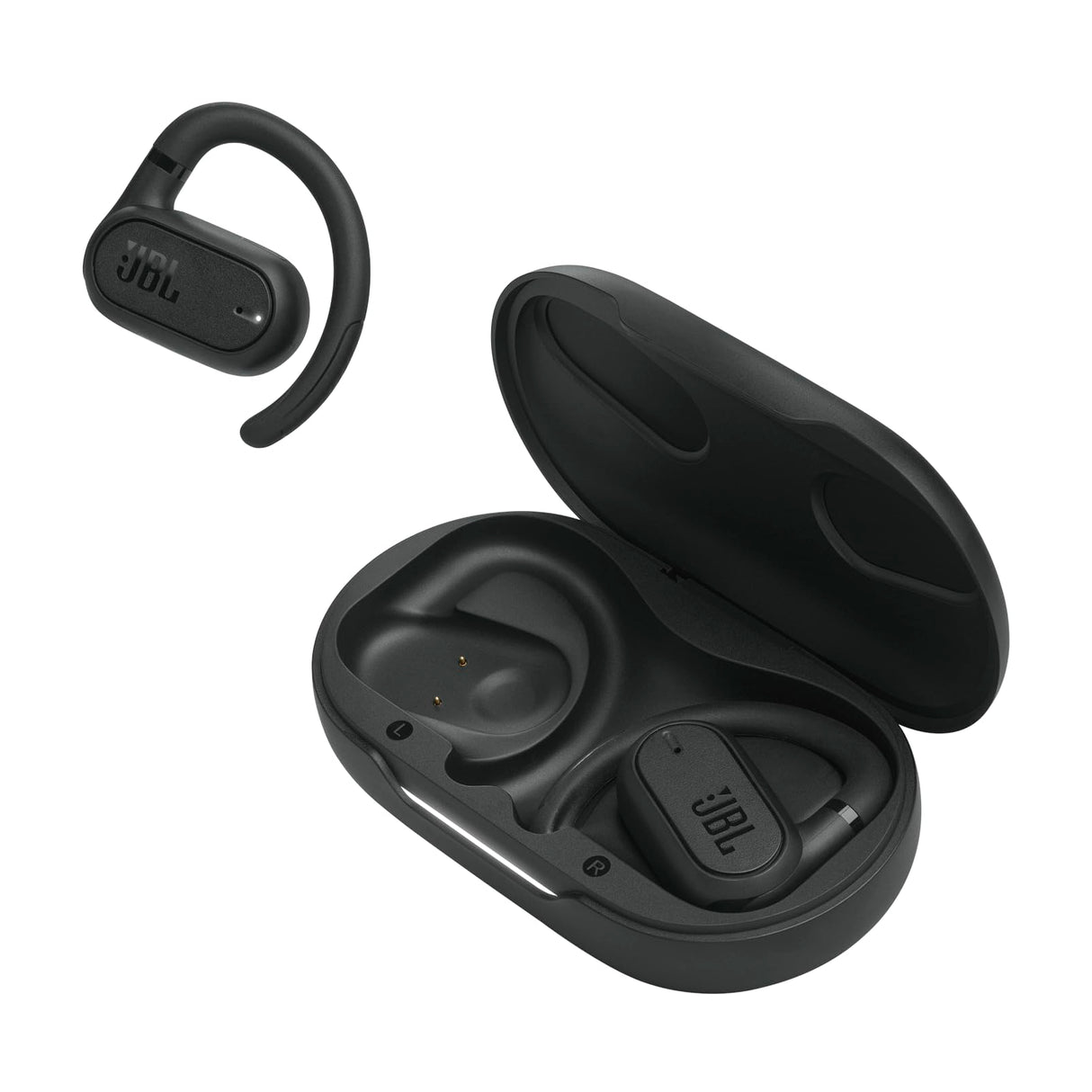 JBL Auriculares inalámbricos de conducción de aire Soundgear Sense, con tecnología Bluetooth y JBL OpenSound, sonido dinámico, resistencia al sudor IP54 y hasta 24 horas de reproducción, negro