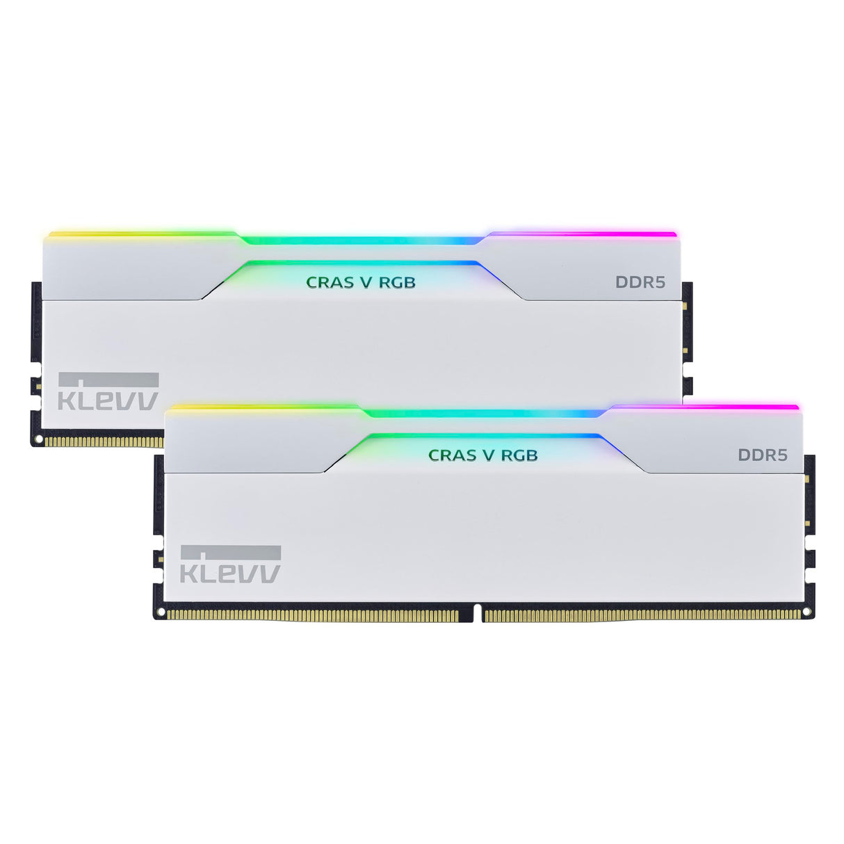 KLEVV CRAS V DDR5 RGB 48GB (2X 24GB) 8000MT/s CL38 Memoria RAM Gaming Kit XMP 3.0 Alto Rendimiento Overclocking 38-48-48-128– Juega más rápido con un CL38 ultrabajo