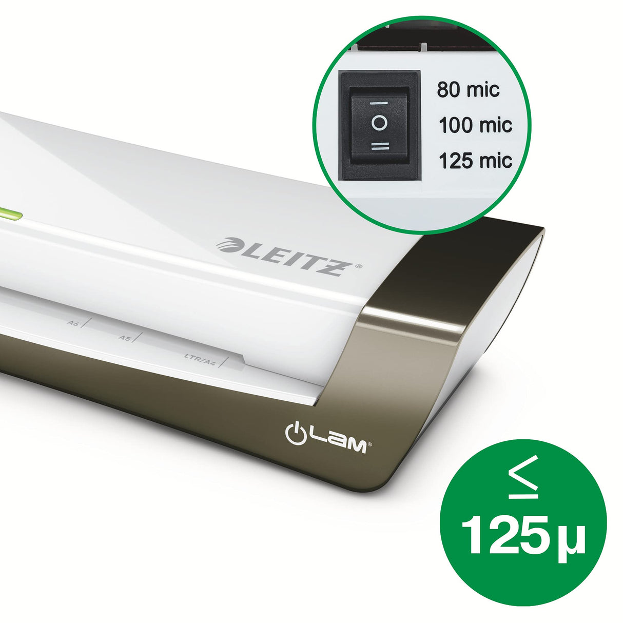 LEITZ 72510084 - Plastificadora térmica iLAM Office DIN A4 color plata/blanco