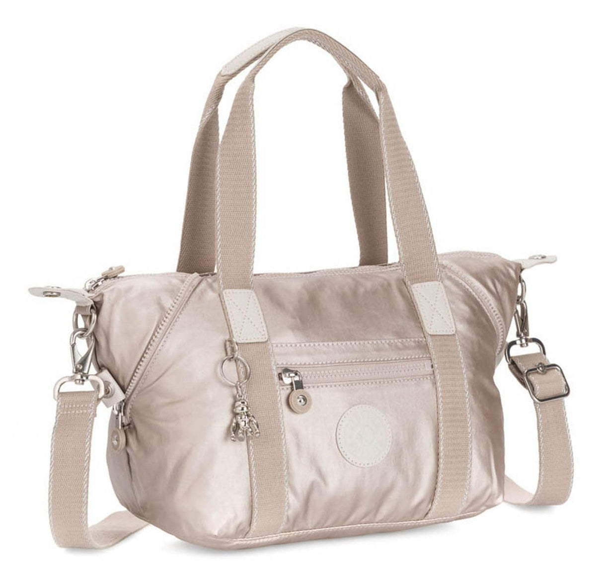 Kipling Art Mini Bolso Pequeño, Bolsos de Hombro, Metallic Glow (Plata)