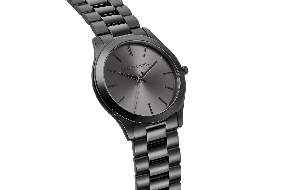 Michael Kors - Pasarela Delgada con Acero Inoxidable Negro para Hombre MK8507