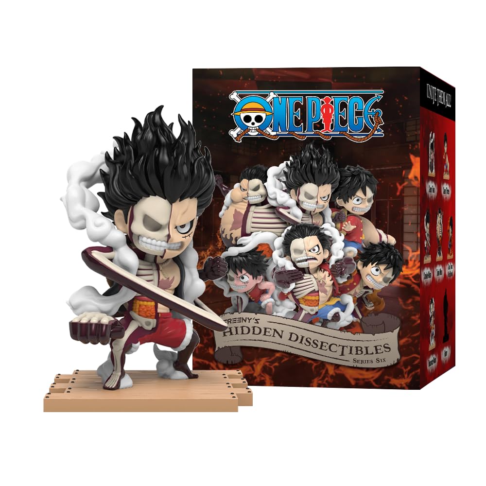 Mighty Jaxx Hidden Dissectibles diseñados por Freeny: One Piece Serie 6 (edición Luffy Gears) | Bandeja precintada de 6 Unidades, no Contiene duplicados | Cajas misteriosa